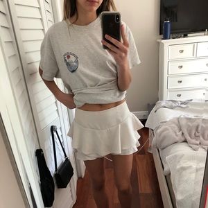 Zara white ruffle skort